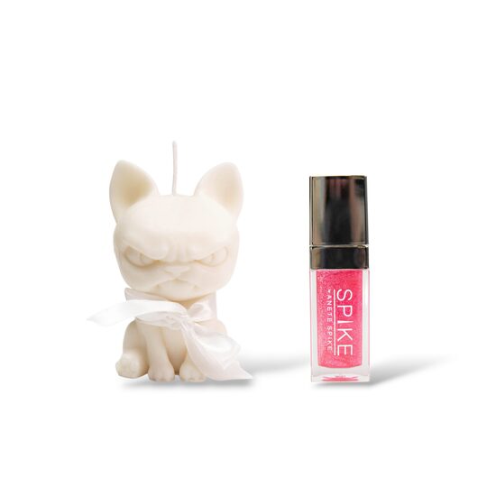 Angry cat and lip gloss